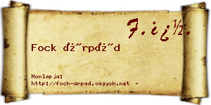 Fock Árpád névjegykártya
